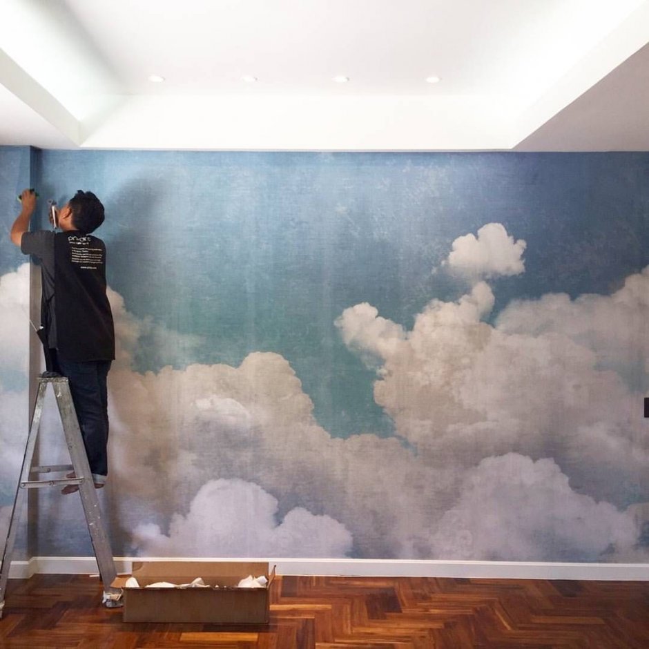 Рисовать на стене облака
