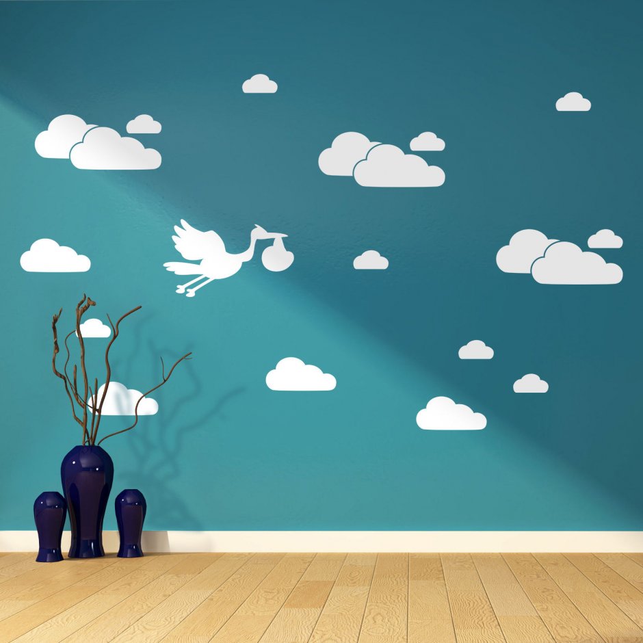 Декор детской комнаты облака