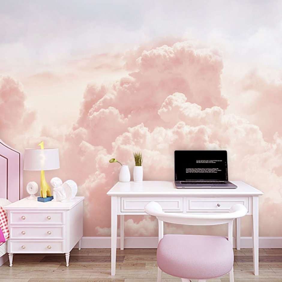 Фотообои розовые облака на стену