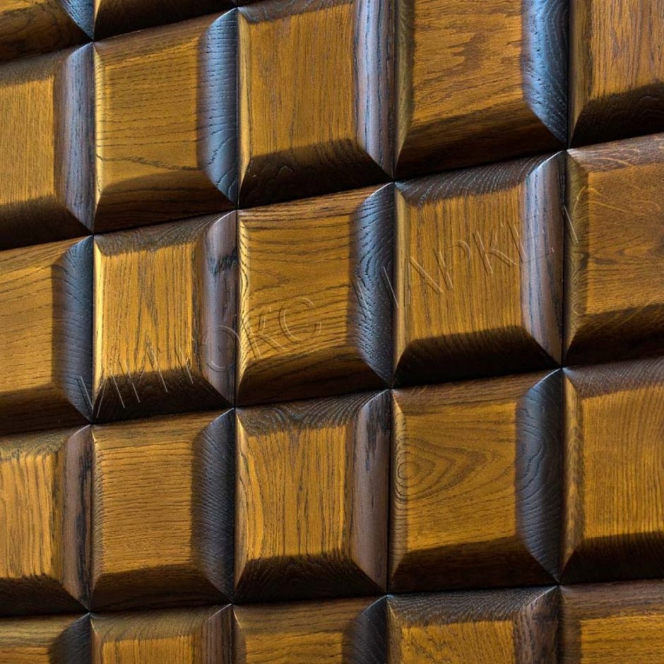 Панели стеновые деревянные кубиками скошенными