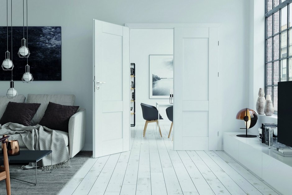 Дверь белая межкомнатная Скандинавский стиль