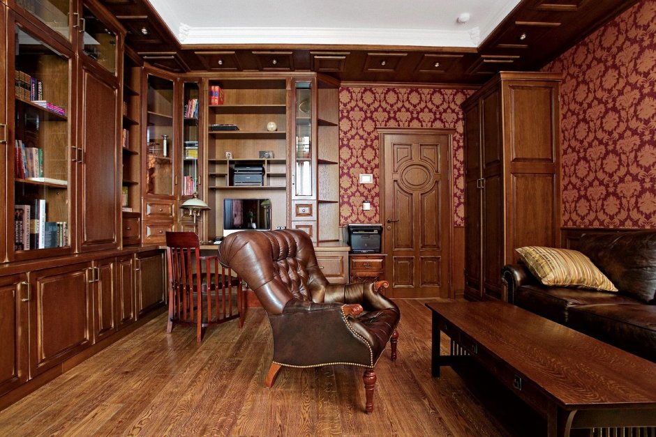Деревянный кабинет в английском стиле