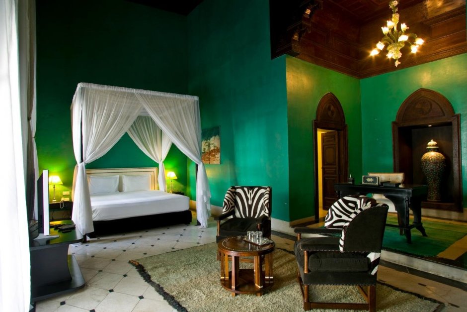 Спальня с изумрудным цветом в стиле Модерн