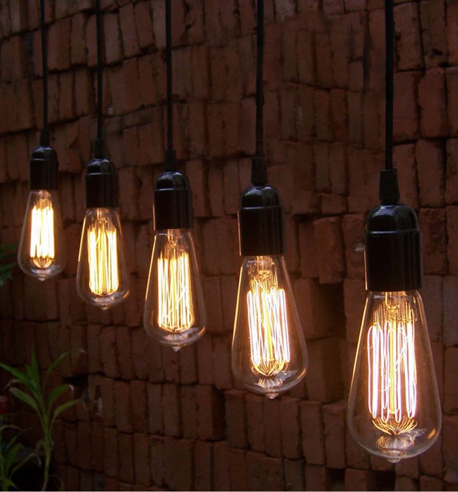 Ретро светильники с лампами Эдисона