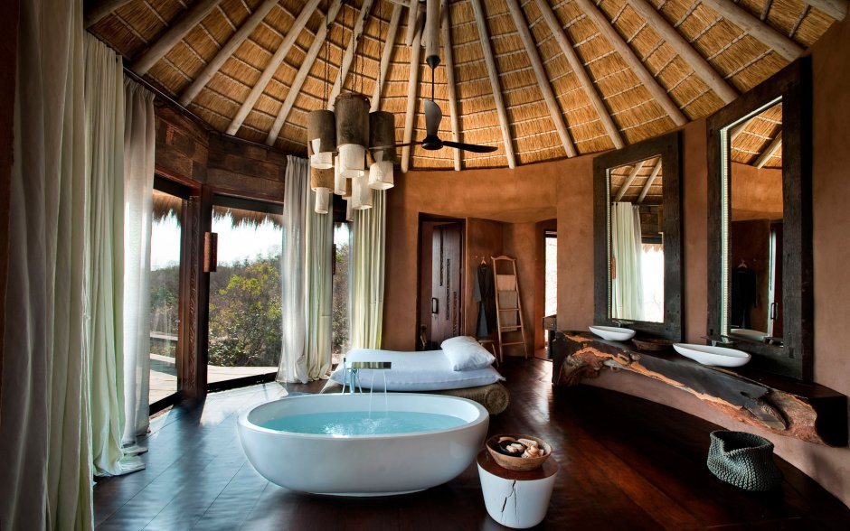 Интерьер ванны в стиле Африка
