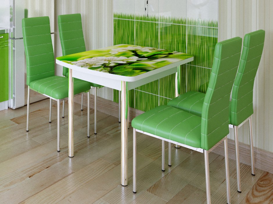 Кухонный стол зеленого цвета