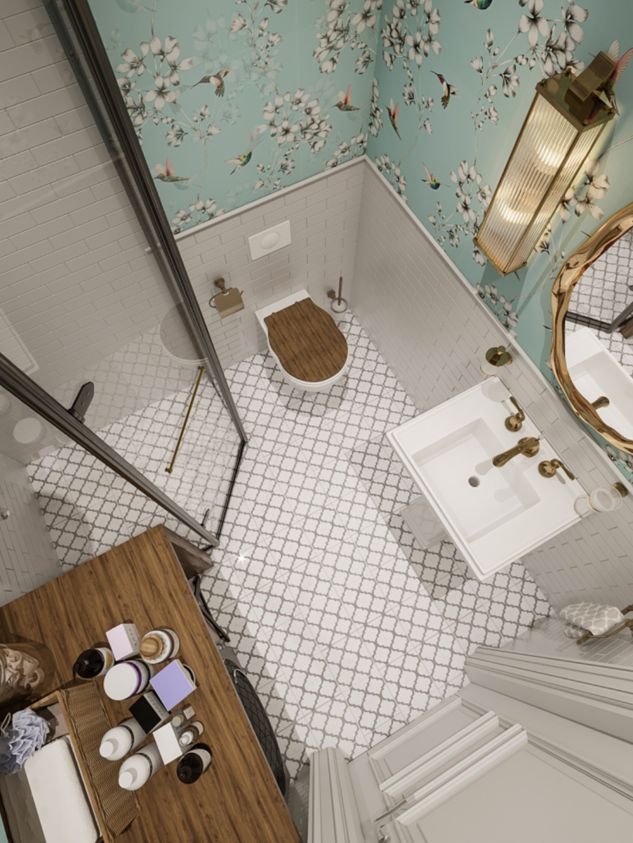 Необычная планировка ванной комнаты