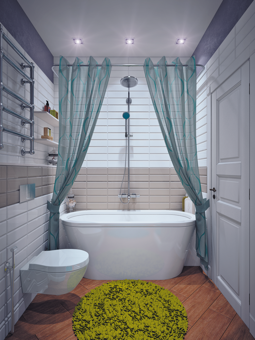 Дизайн бюджетных ванных комнат (59 фото)