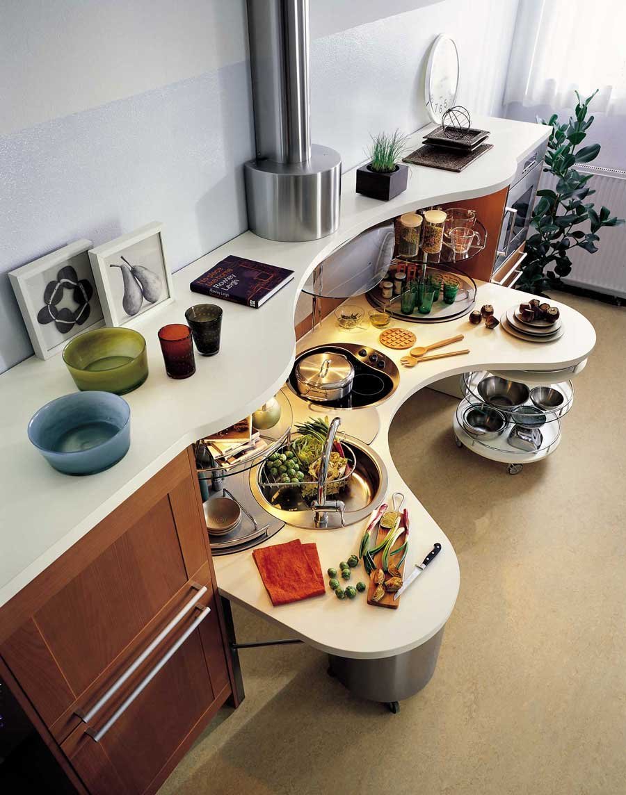 нестандартные столы для маленькой кухни
