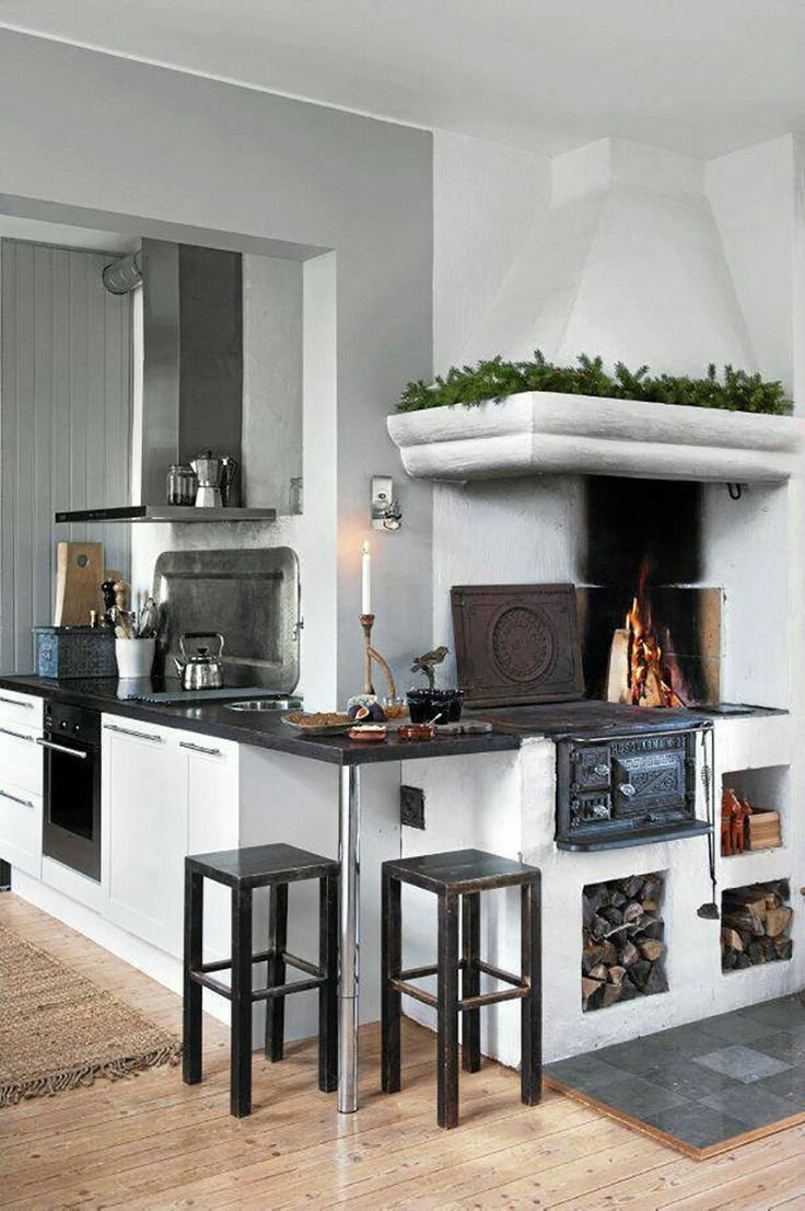 Дизайн кухонь с печками (56 фото)
