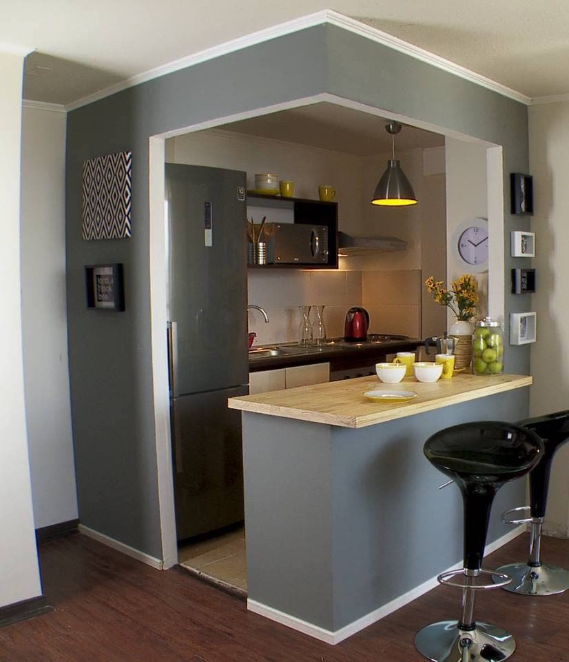 Дизайн маленьких кухонь в студиях (59 фото)
