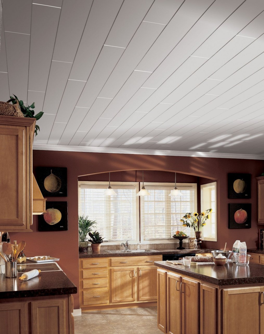 Какие потолки лучше сделать в доме. Потолочные панели. Пластиковый потолок на кухне. Пластиковая вагонка на потолок. Оттделкапотолка.