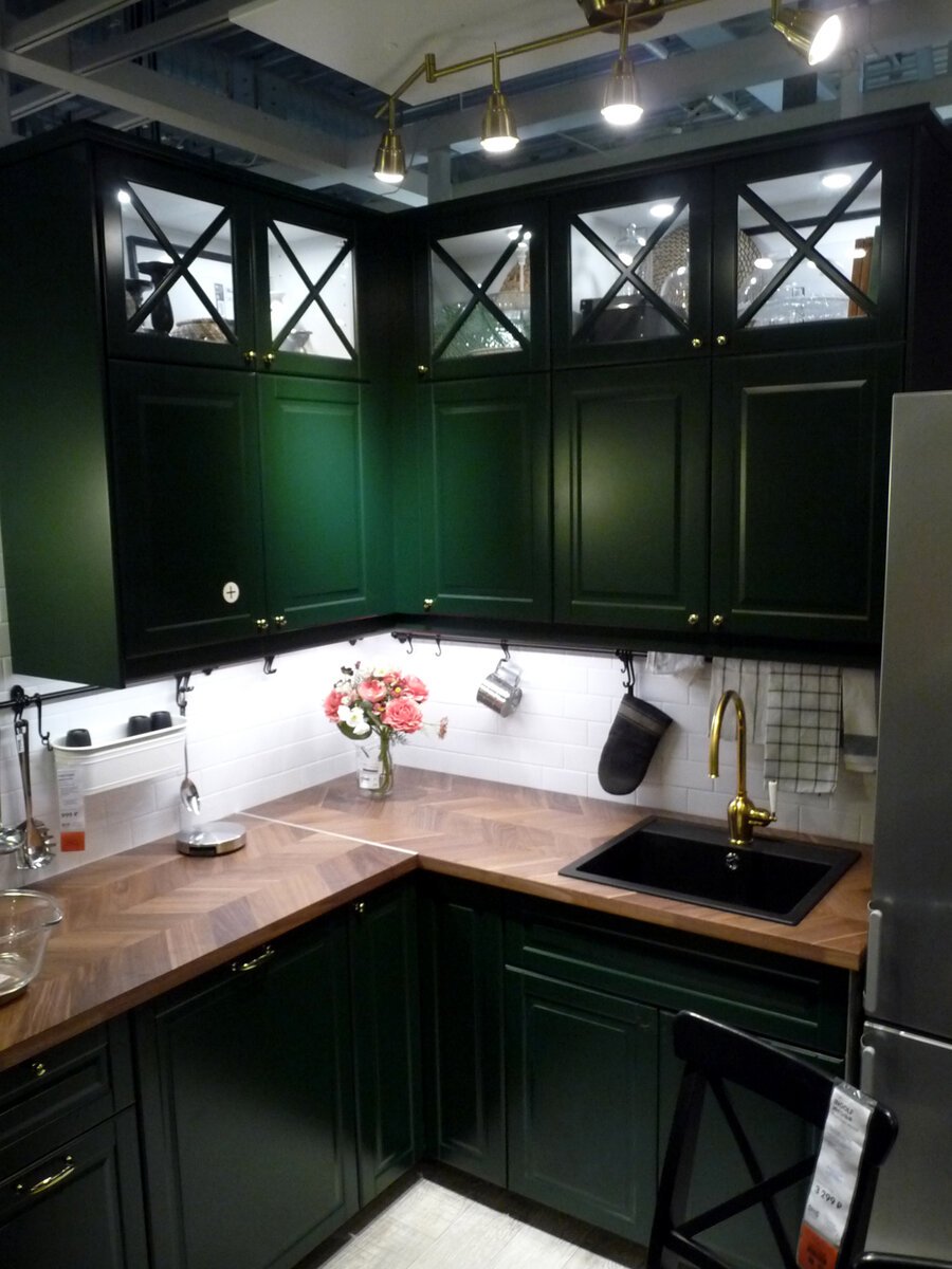 Кухня Икеа Зеленая Фото