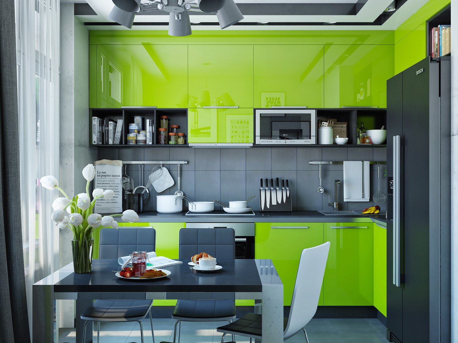 Кухни Серо Зеленые Фото Дизайн