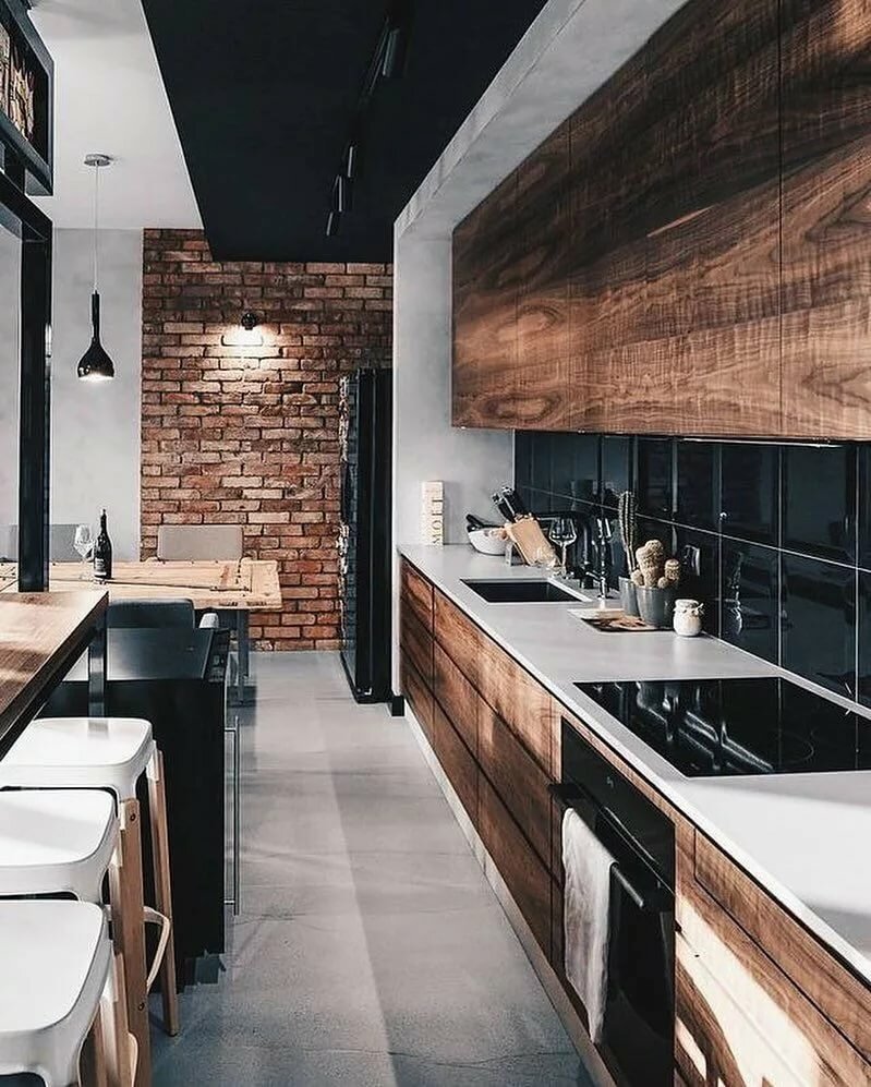 Кухня в стиле лофт 14м2