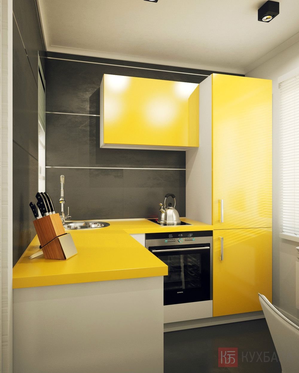 Ремонт кухни 5 метров. Интерьер маленькой кухни. Желтый кухонный гарнитур. Планировка маленькой кухни. Кухня в желтом стиле.