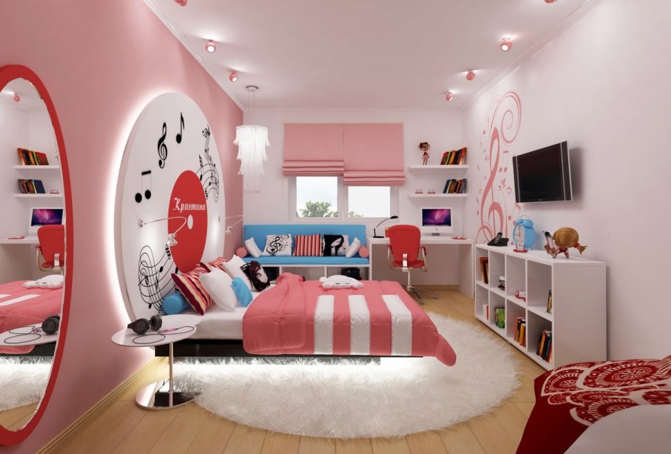 Современные детские комнаты для девочки подростка