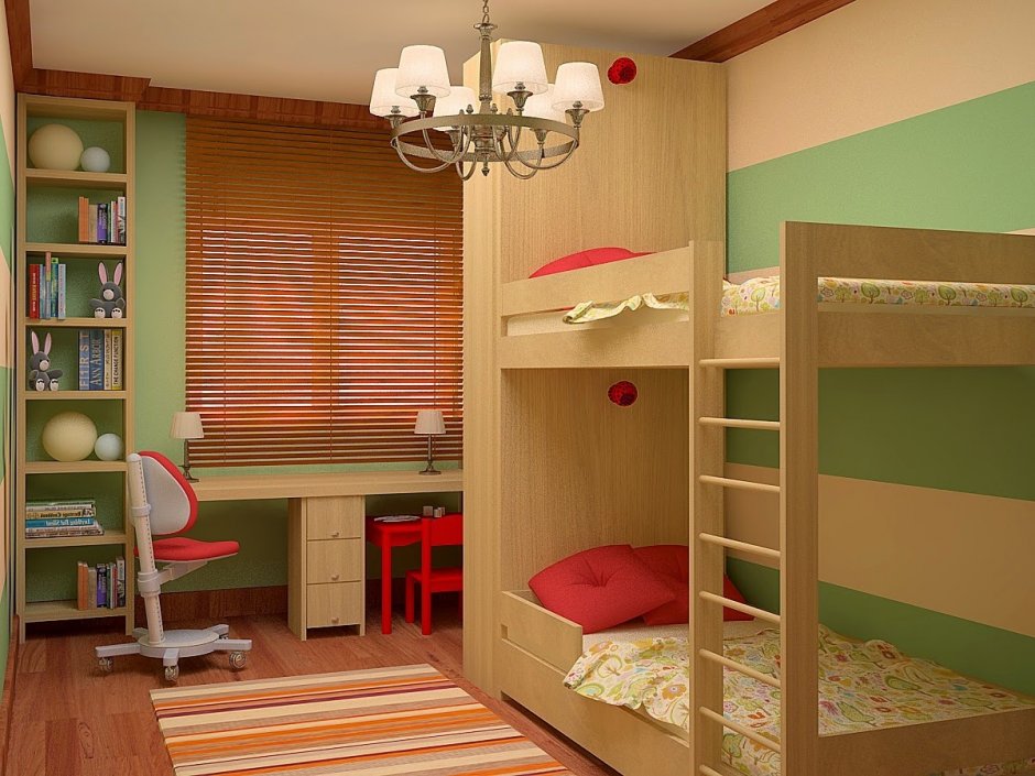 Дизайн комнат для двух детей (60 фото)