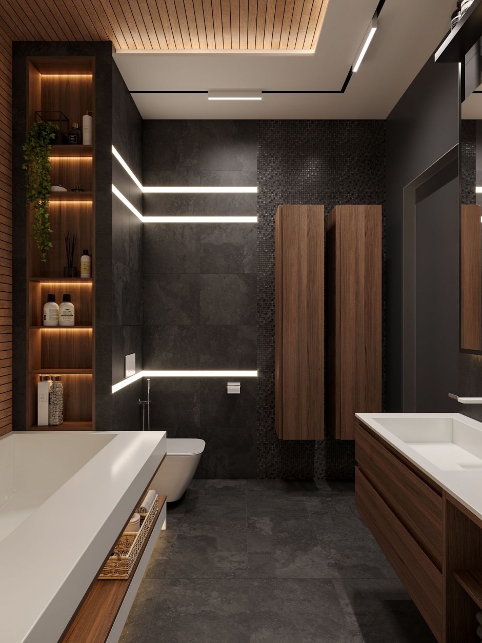 Дизайн стандартных ванных комнат (56 фото)