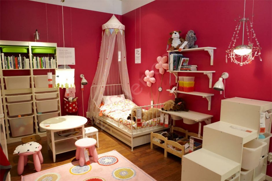 Детская комната для девочки с мебелью икеа