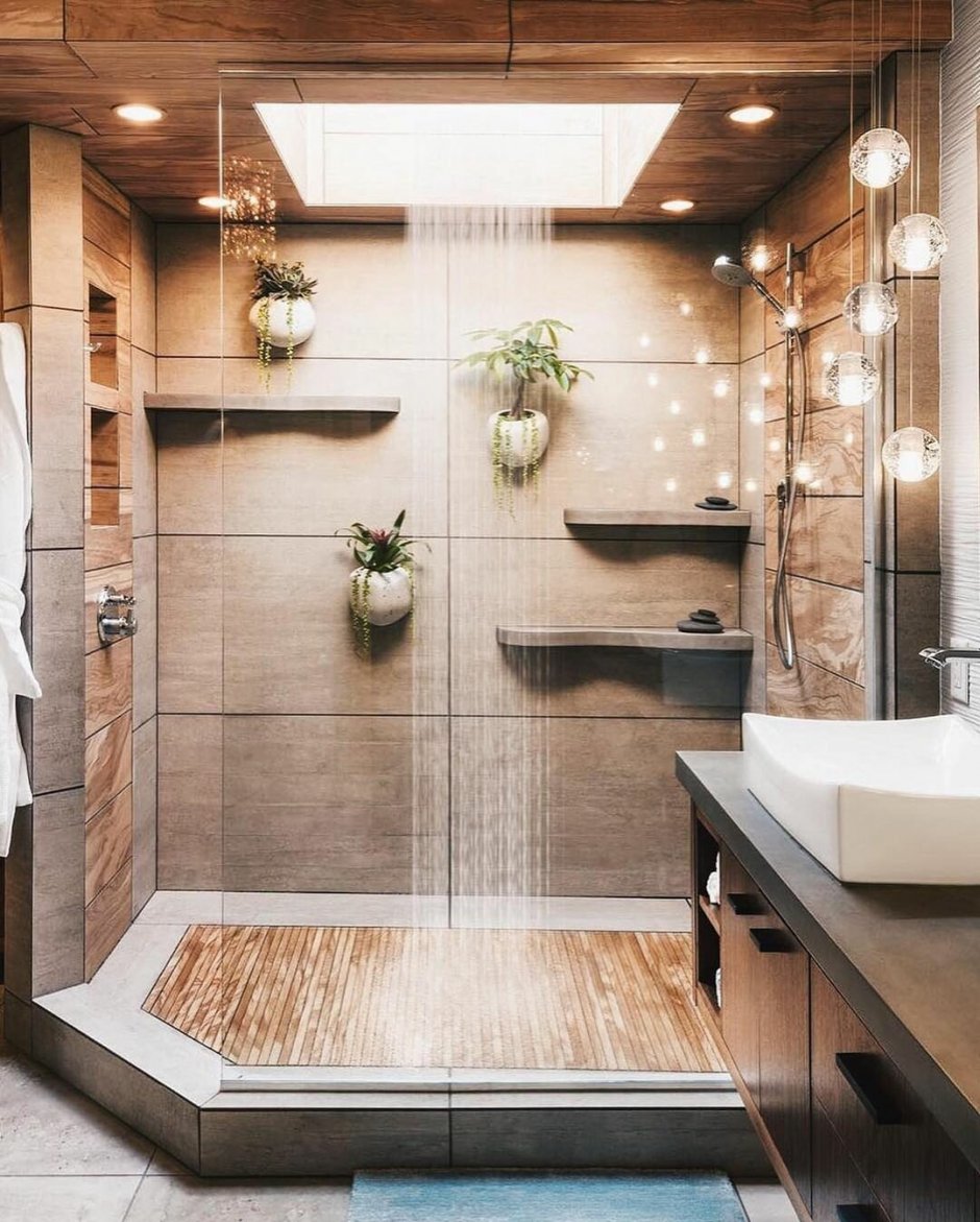 Современная ванная комната с душем