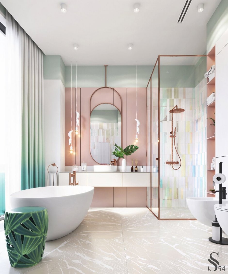 Современный интерьер ванной комнаты 2020