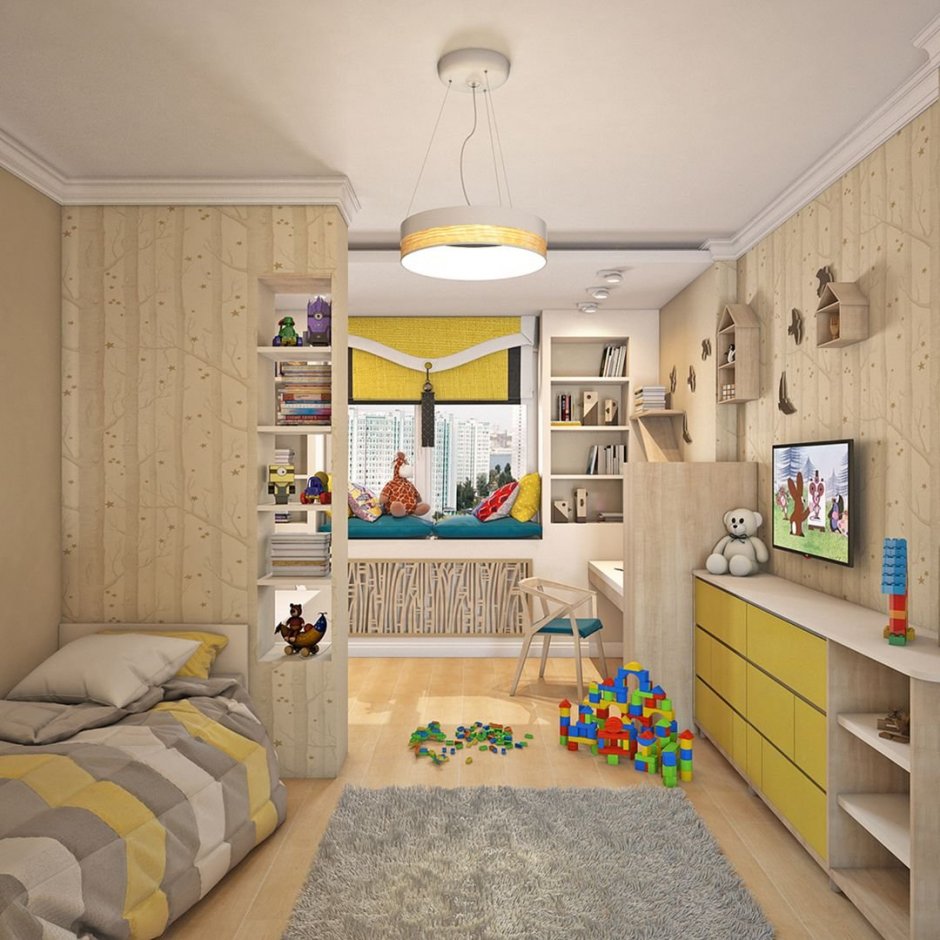Детская комната для двоих разнополых 20 кв.м