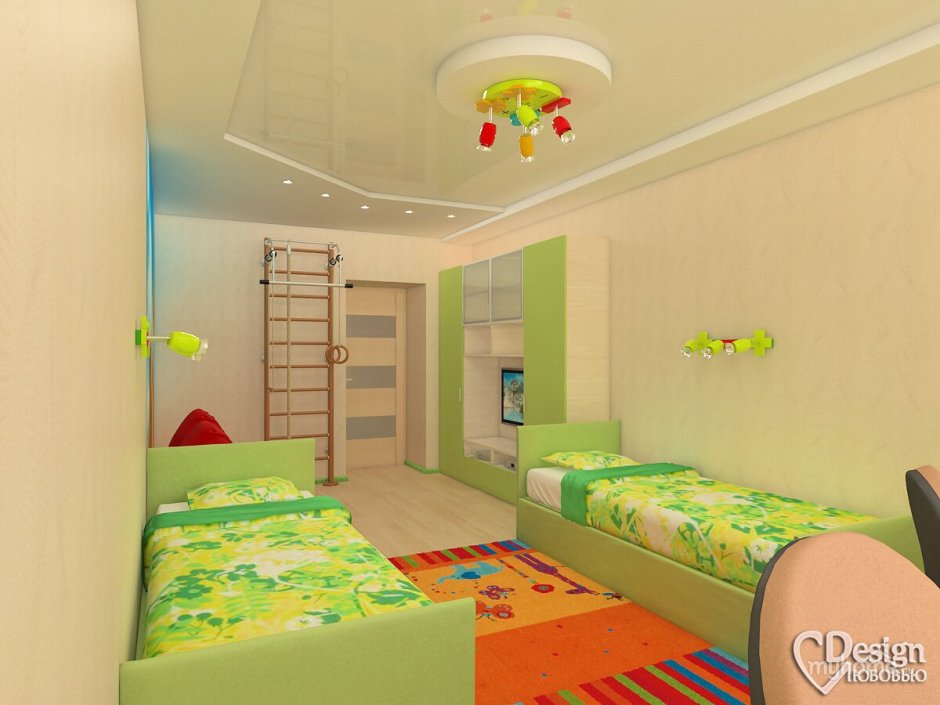 Детская комната для двоих разновозрастных детей