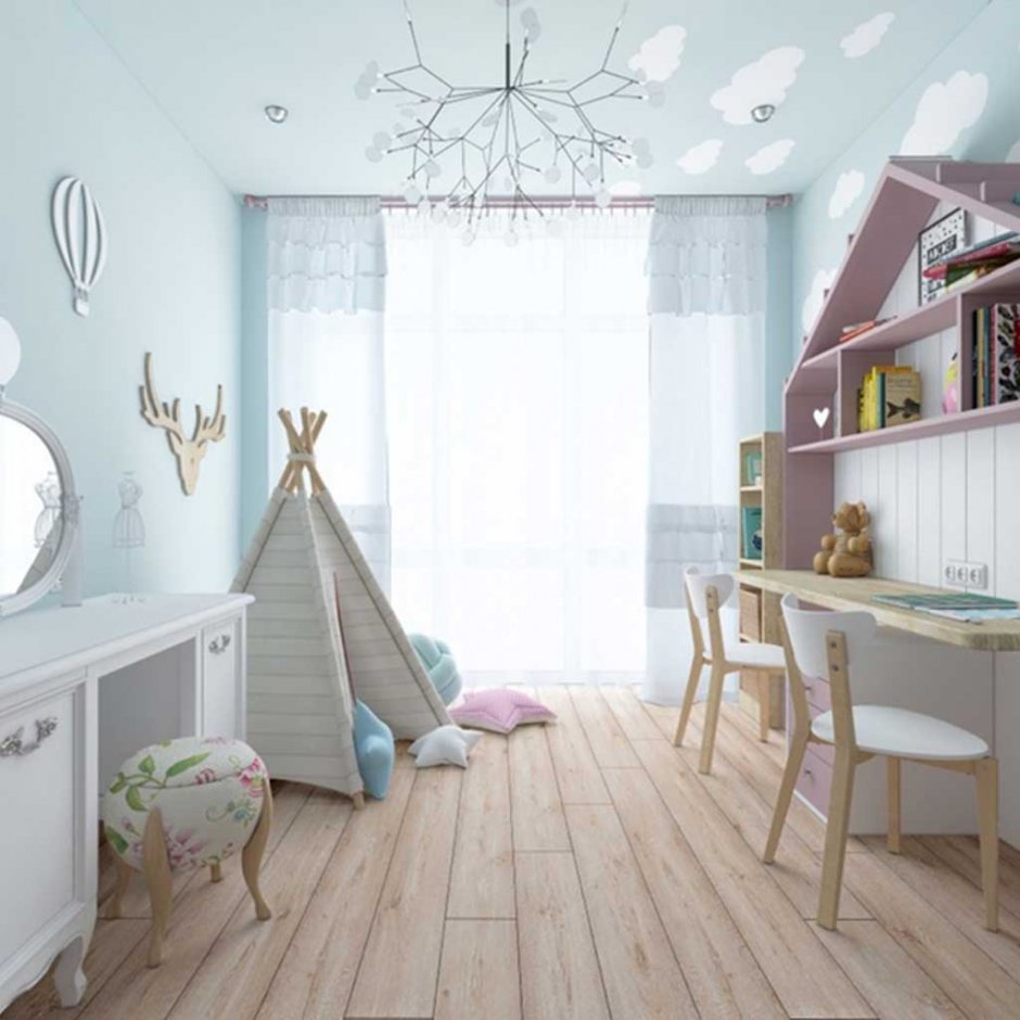 Стильные детские комнаты в пастельных тонах