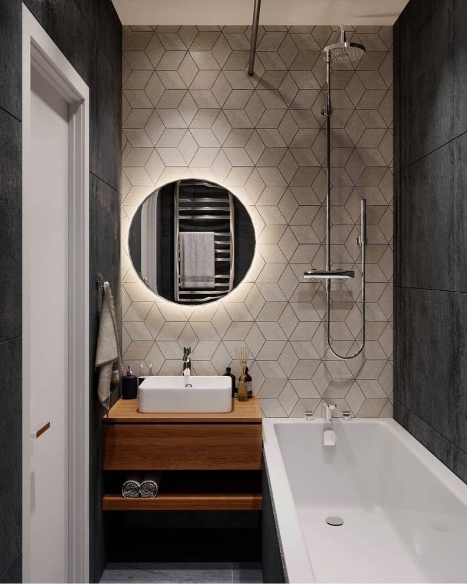 Лаконичный дизайн маленьких ванных комнат (59 фото)