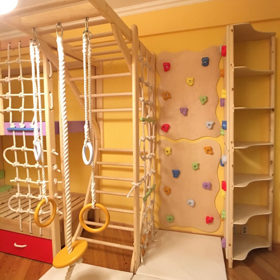 Шведский уголок в детских комнатах (60 фото)