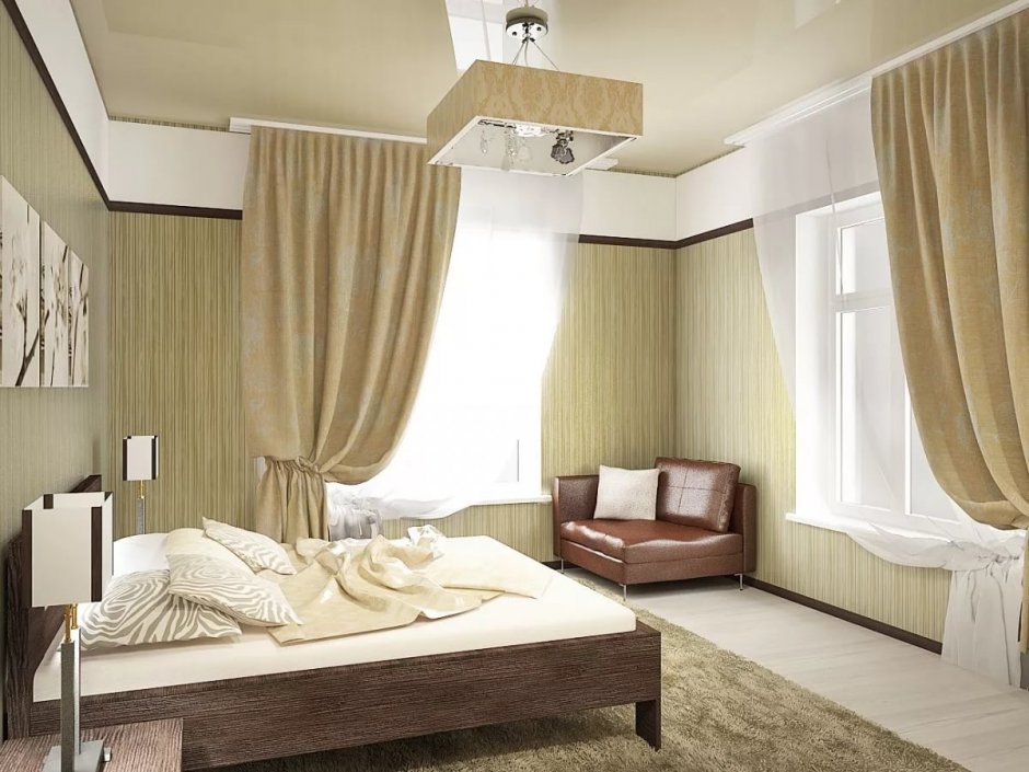 Спальня для гостей в частном доме скромный дизайн