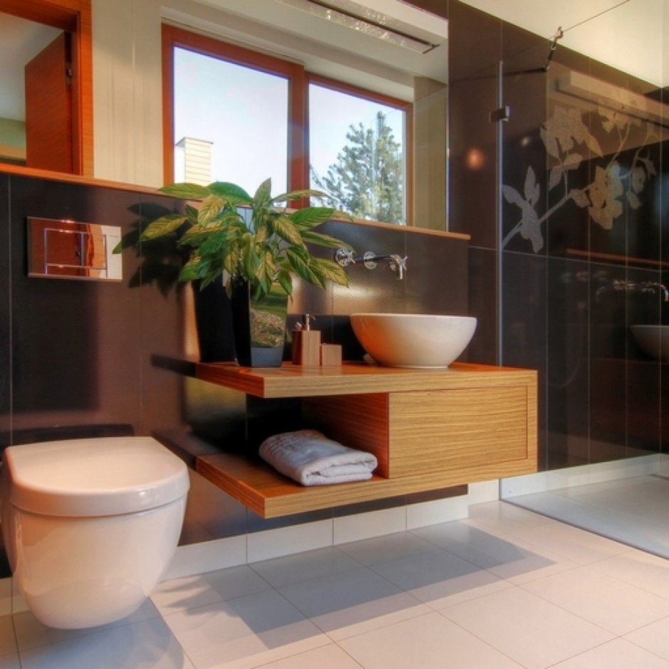 Ванная комната в стиле японского минимализма