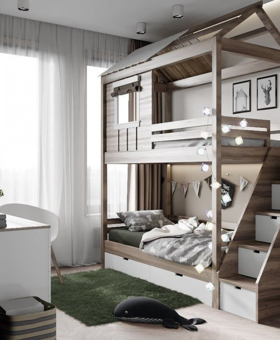 Спальня с двухъярусной кроватью