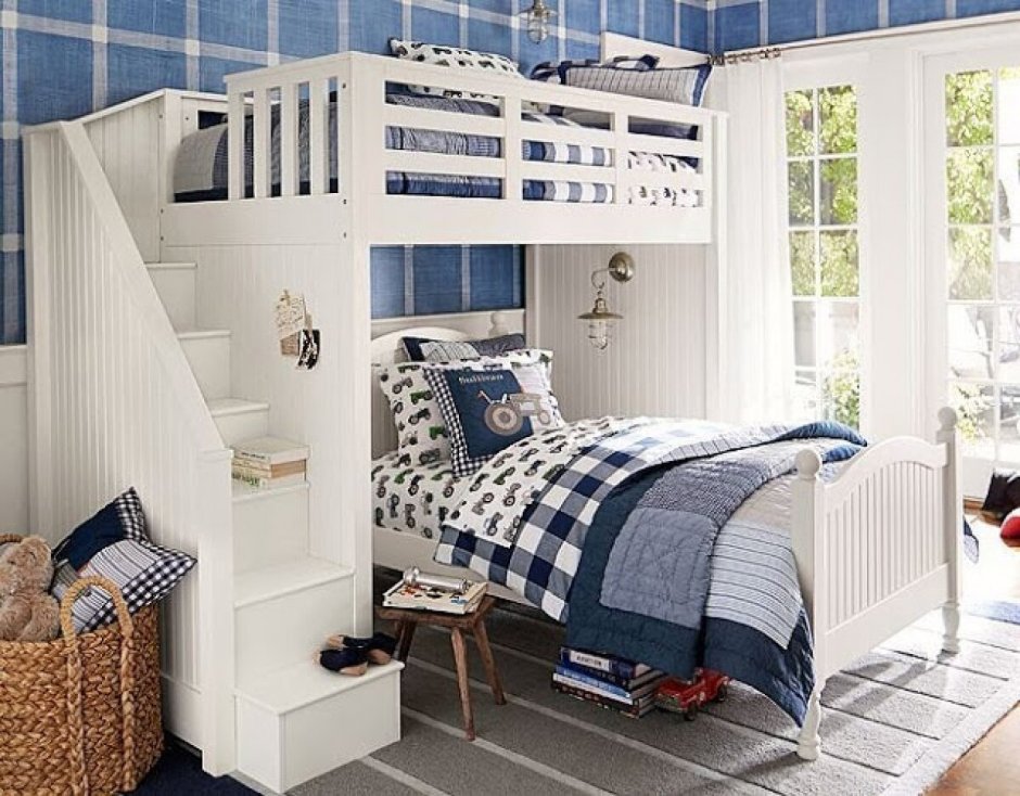 Комната для мальчика с двухэтажной кроватью