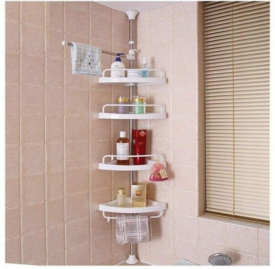 Уголок для ванной комнаты с полочками