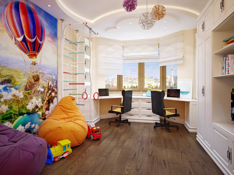 Детская комната с панорамными окнами