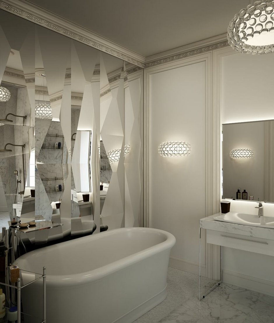 Неоклассический дизайн ванных комнат (59 фото)