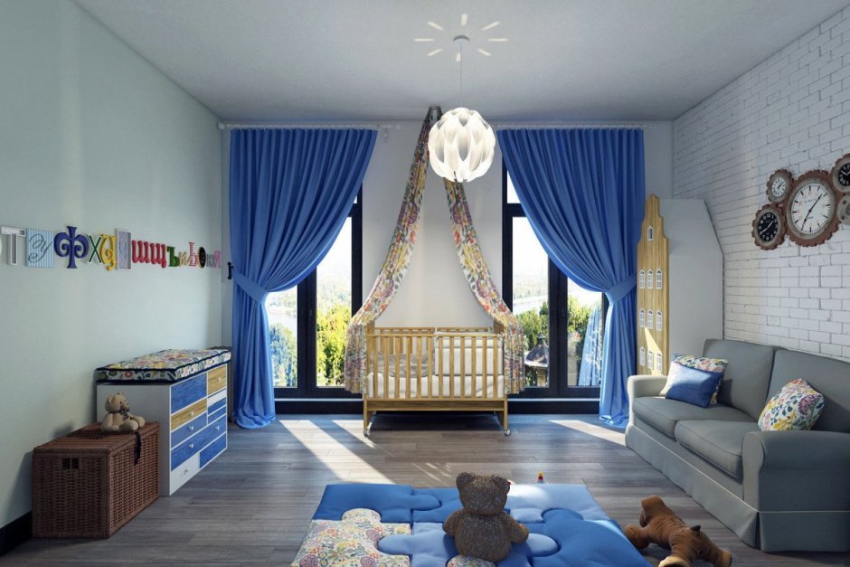 Лофт детская комната для новорождённого