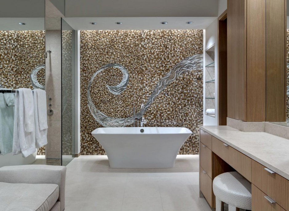 Декор ванны с мозаикой