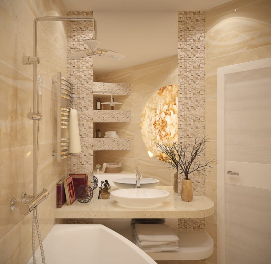 Ванная комната с мозаикой и плиткой