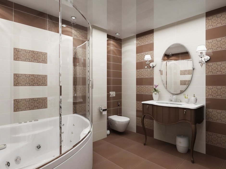 Дизайн потолков для ванных комнат (60 фото)