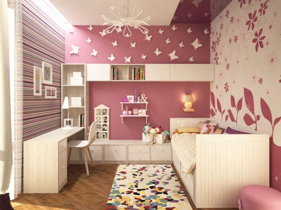 Дизайнерский проект комнаты для девочки