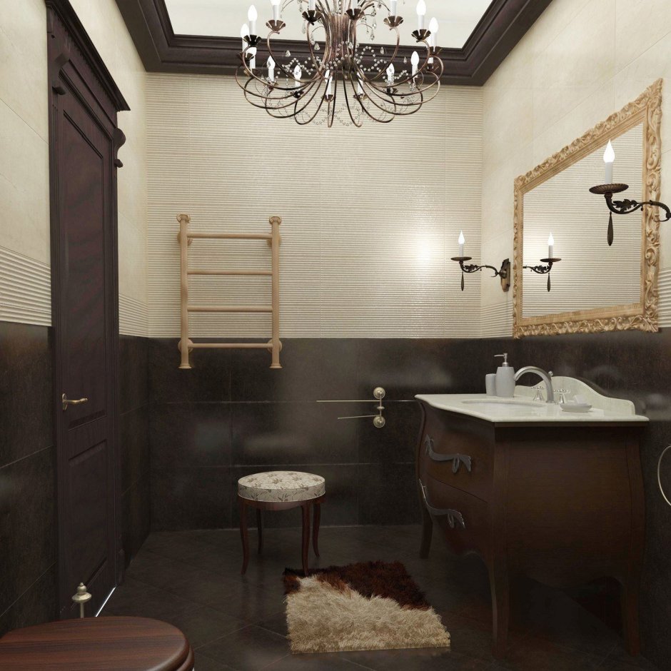 Ванные комнаты в коричневом цвете