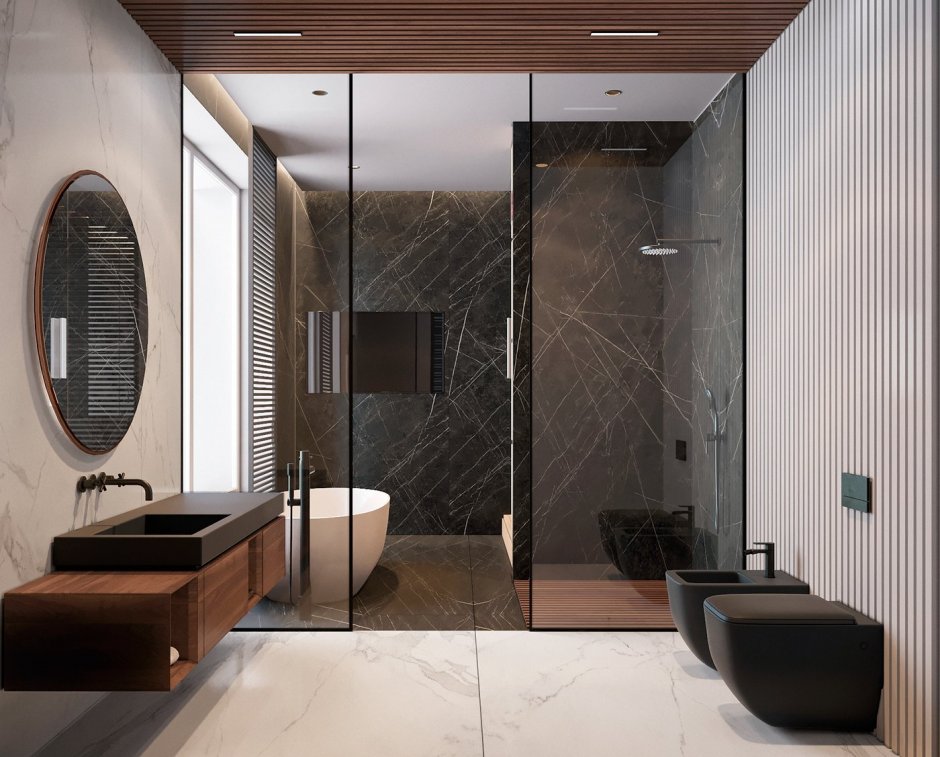 Современные Ванные комнаты с душевой