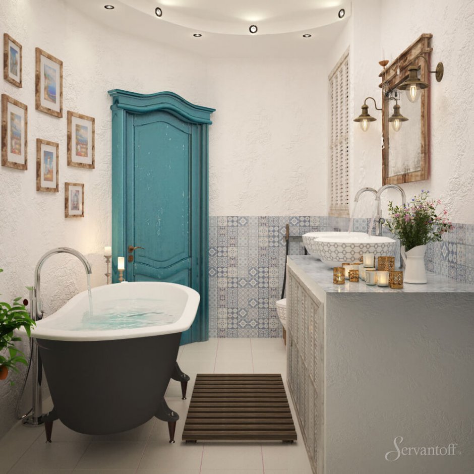 Ванные комнаты в средиземноморском стиле