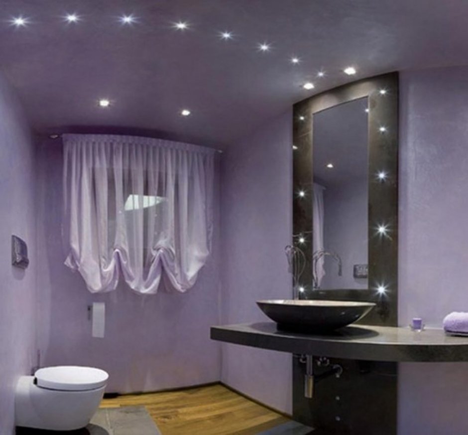 Расположение светильников в ванной