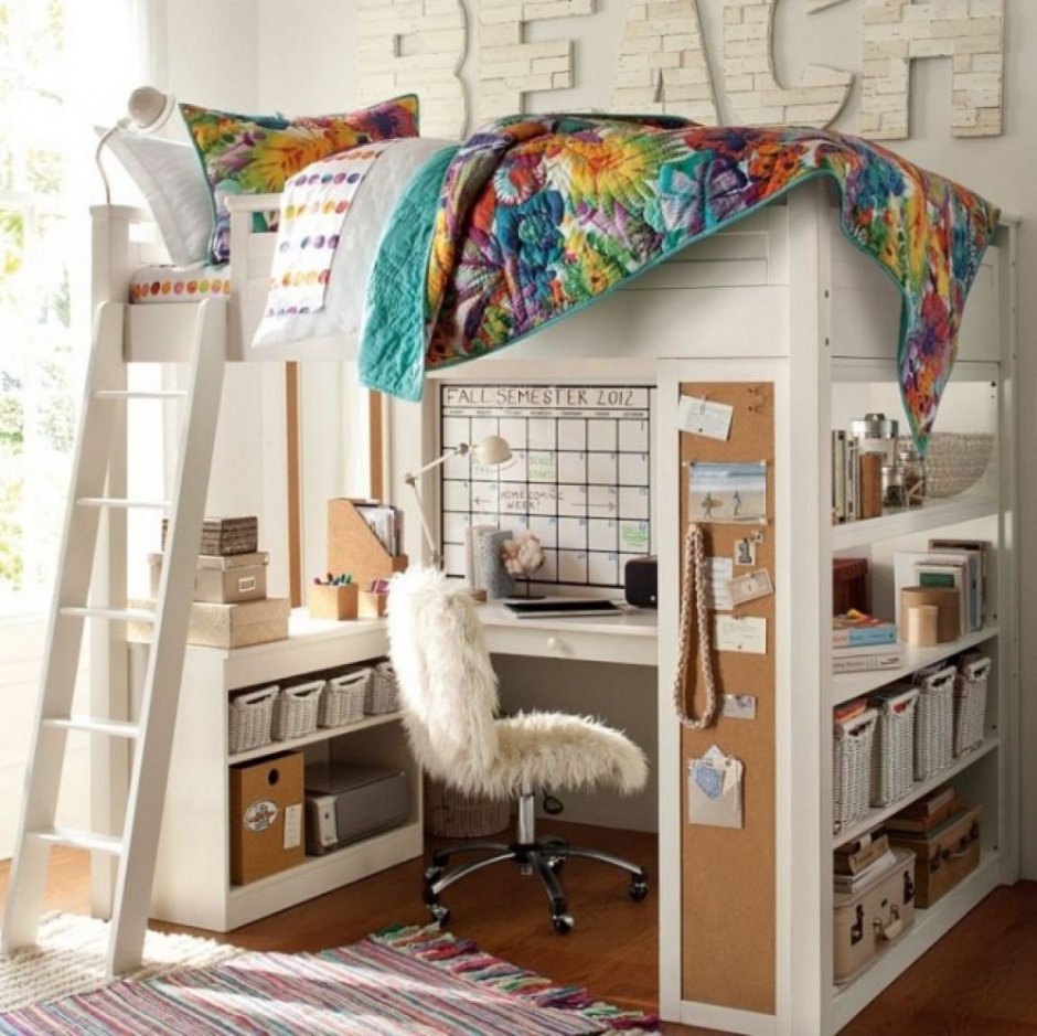 Дизайн детских комнат с кроватью чердаком (58 фото)