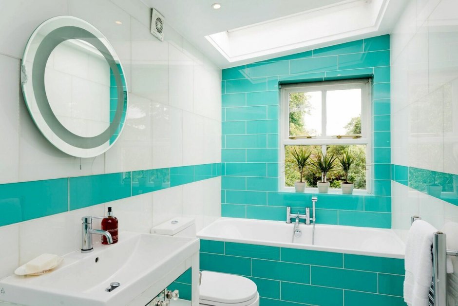 Ванная комната в бирюзовом цвете