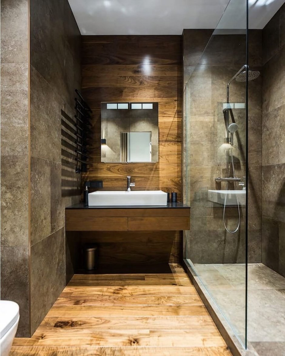 Ванная комната в стиле дерева
